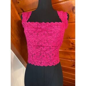 Free People Intimately Pink Lace Bralette Crop Top NWOT sz L
